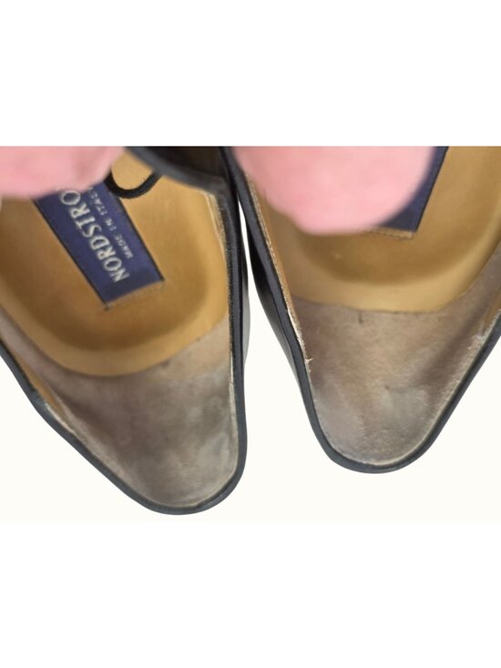 Nordstrom Mens Black Leather Oxford Shoes Size 13W Handmade in Italy Y2K main image 16